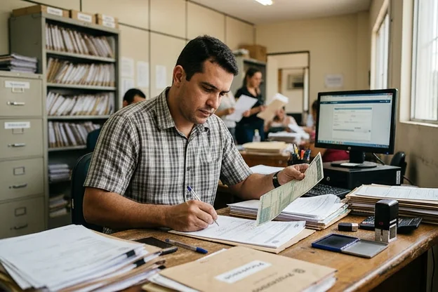 Despachante auxiliando na regularização da documentação de veículo em Manaus.
